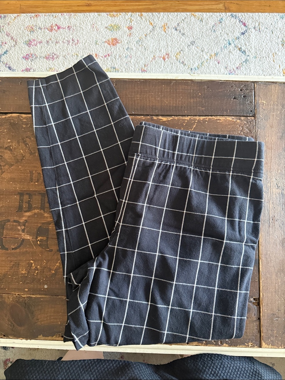 Talbots Black Windowpane Jogger Pants
